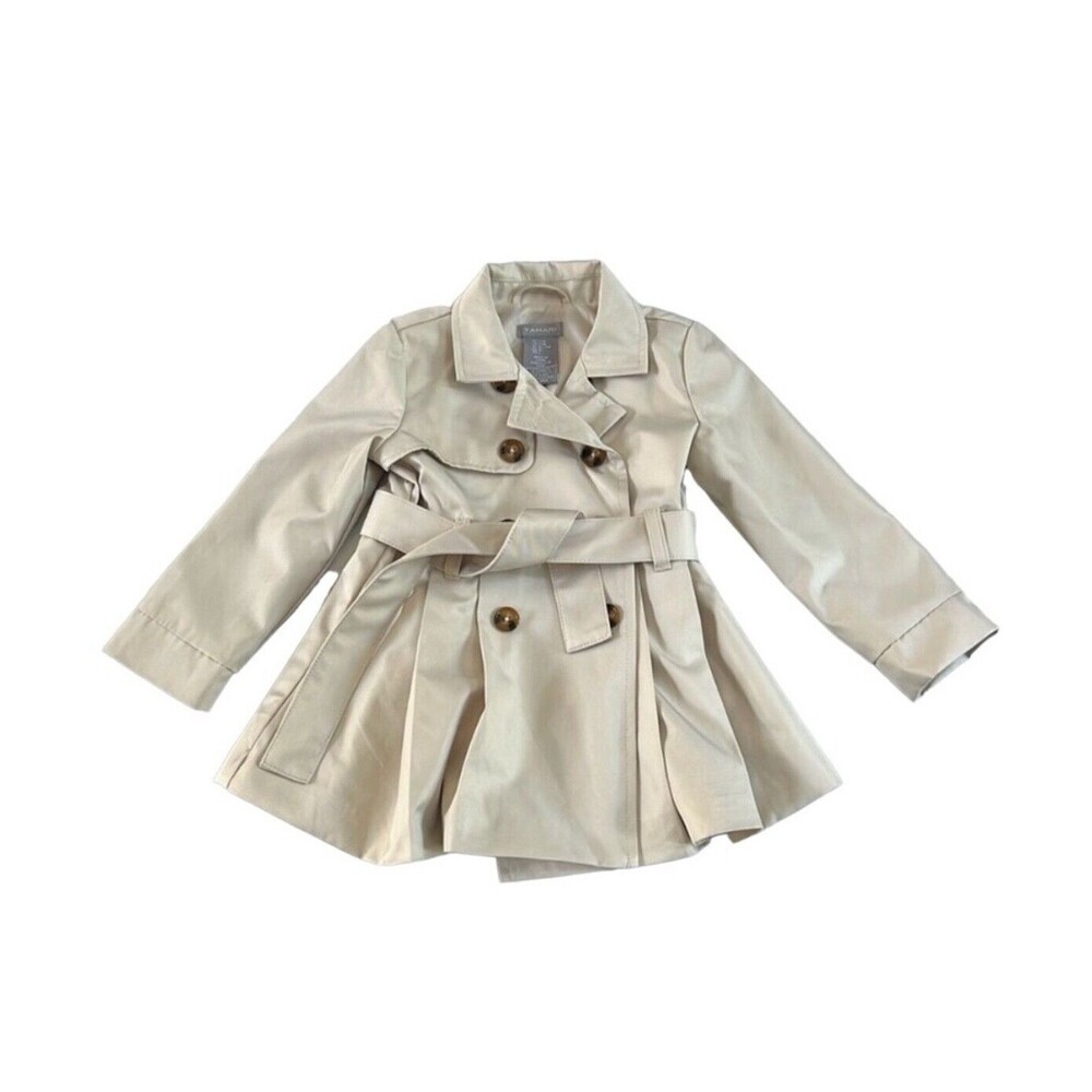 girls size 2t Tahari khaki button down trench coat with belt new with tags